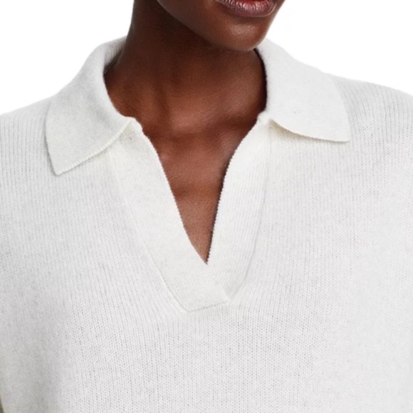 Luxurious 100% Cashmere Long Sleeve Polo Sweater By Aqua in Ash - Picture 7 of 7